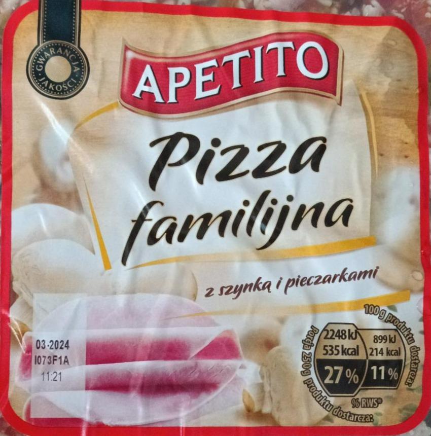 Zdjęcia - Pizza familijna z szynką i pieczarkami Apetito