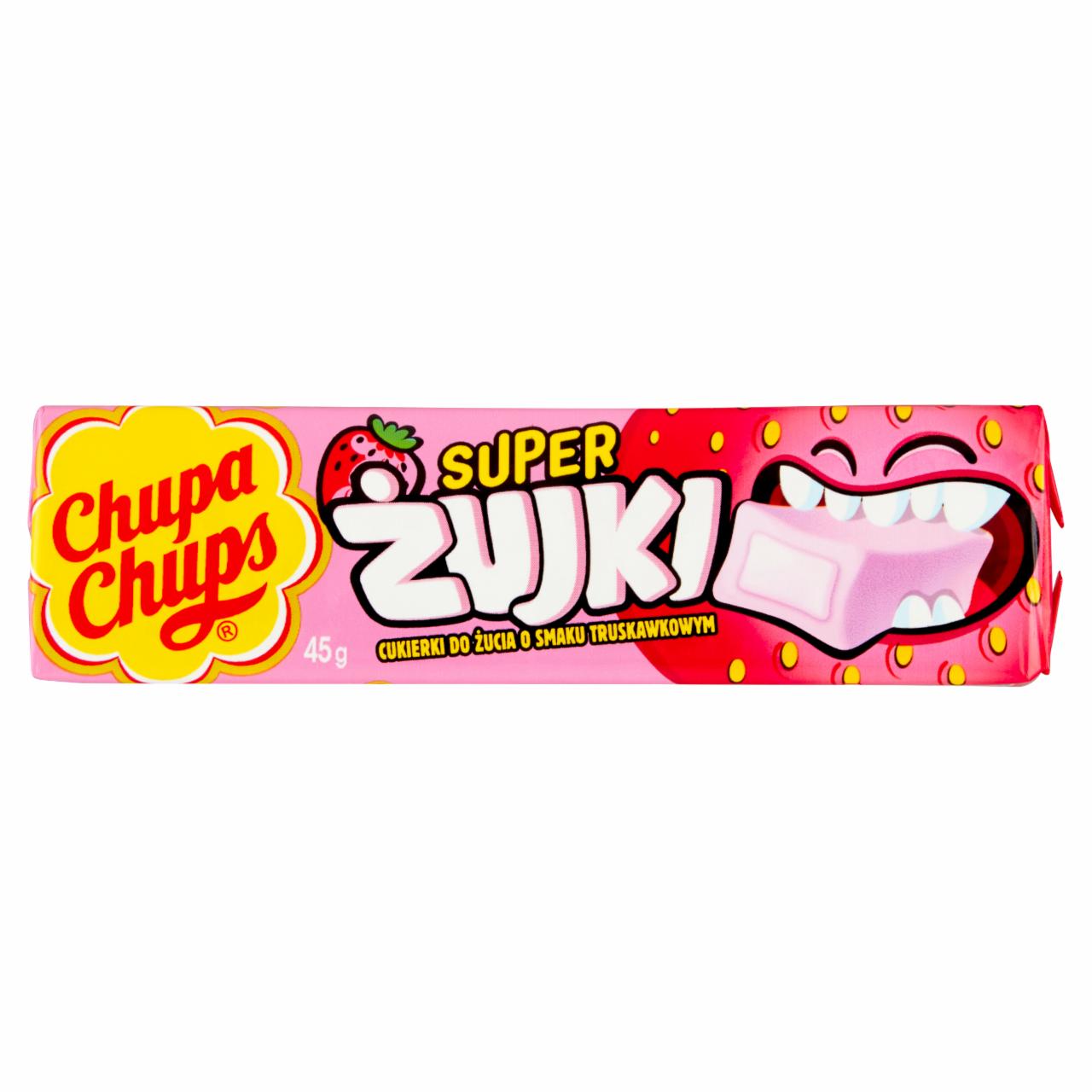 Zdjęcia - Chupa Chups Super żujki Cukierki do żucia o smaku truskawkowym 45 g