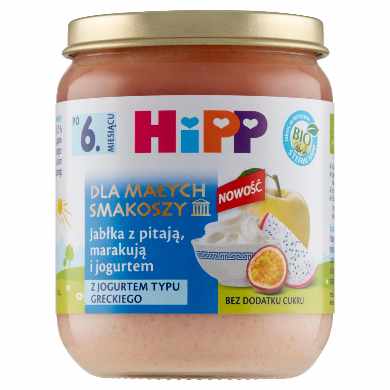 Zdjęcia - HiPP BIO Dla Małych Smakoszy Jabłka z pitają marakują i jogurtem po 6. miesiącu 160 g
