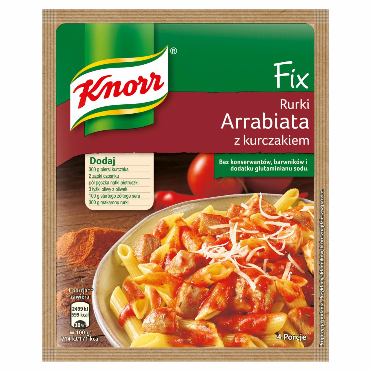 Zdjęcia - Knorr Fix rurki arrabiata z kurczakiem 46 g