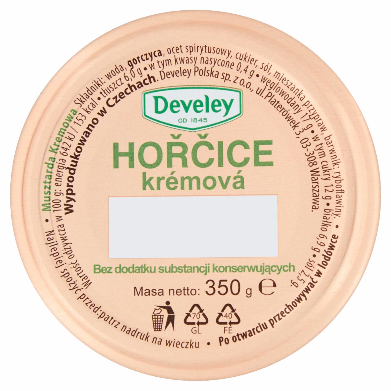 Zdjęcia - Develey Hořčice Krémová Musztarda kremowa 350 g