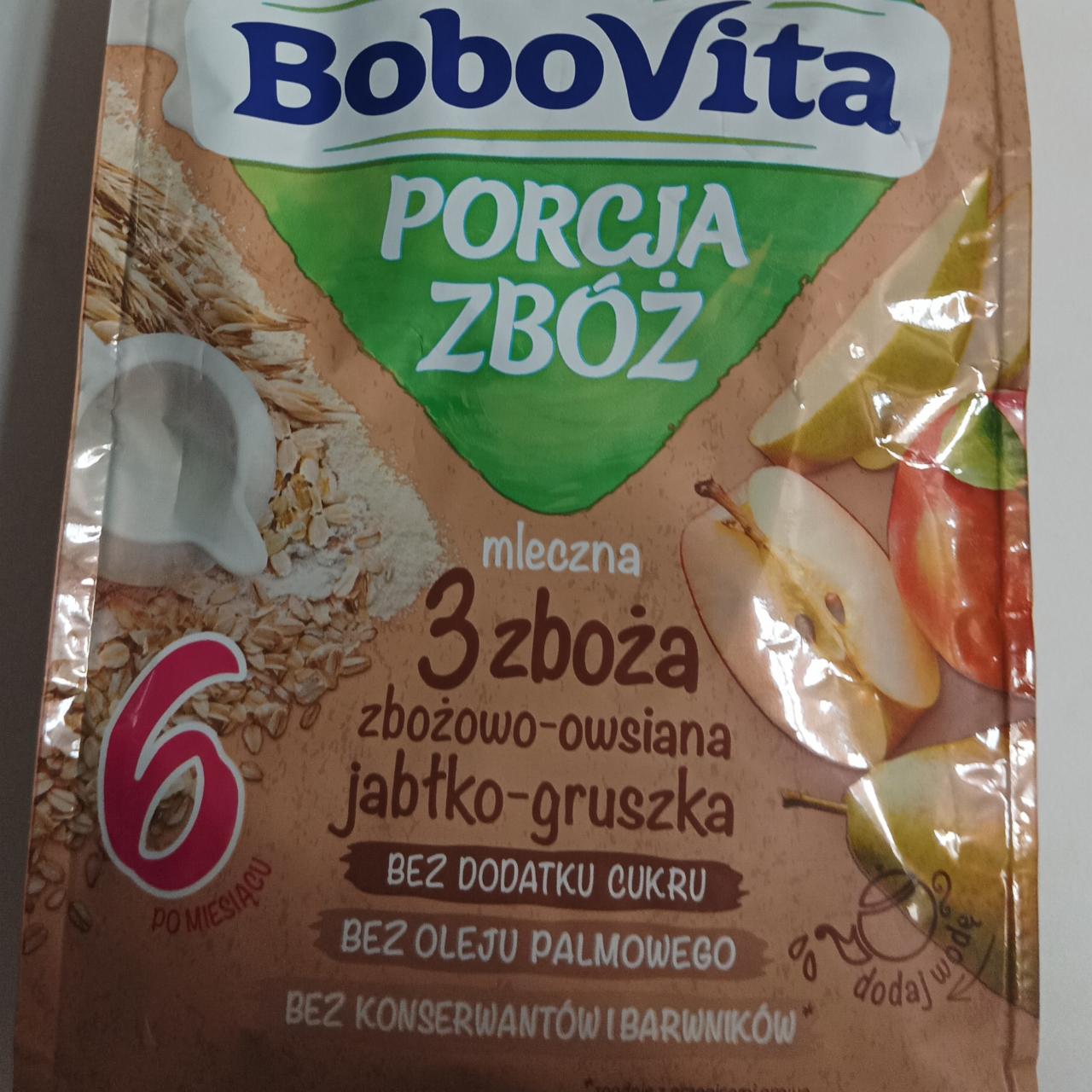 Zdjęcia - Porcja zbóż Kaszka mleczna 3 zboża zbożowo owsiana jabłko gruszka BoboVita