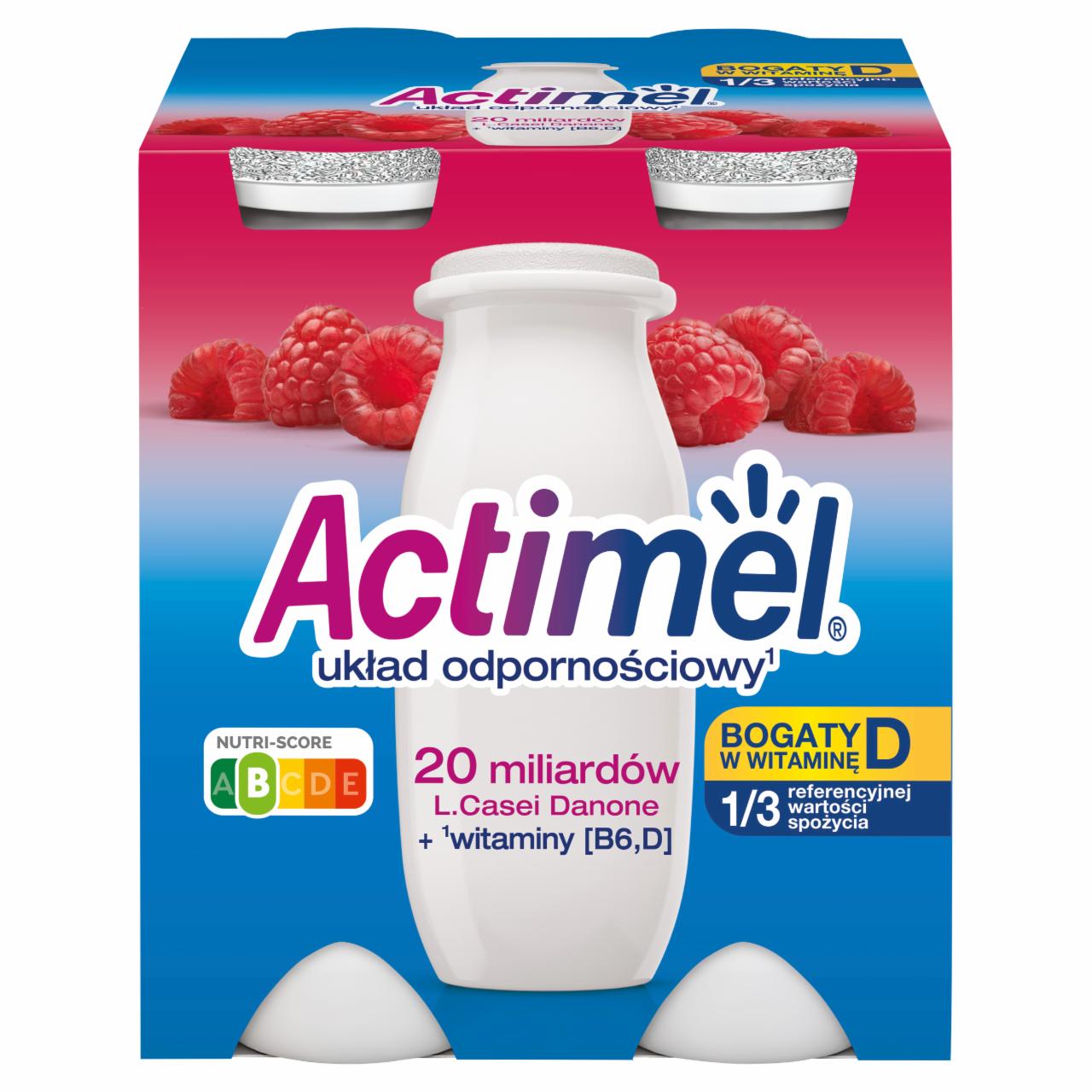 Zdjęcia - Napój jogurtowy o smaku malinowym 400 g (4 x 100 g) Actimel