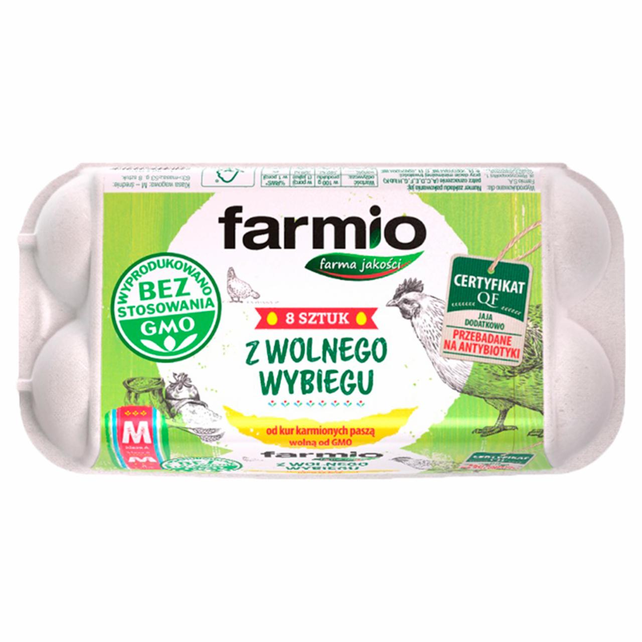 Zdjęcia - Farmio Jaja z wolnego wybiegu od kur karmionych paszą wolną od GMO M 8 sztuk