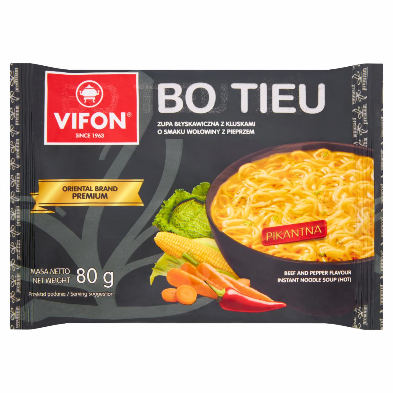 Zdjęcia - Bo Tieu Zupa błyskawiczna z kluskami o smaku wołowiny z pieprzem Vifon