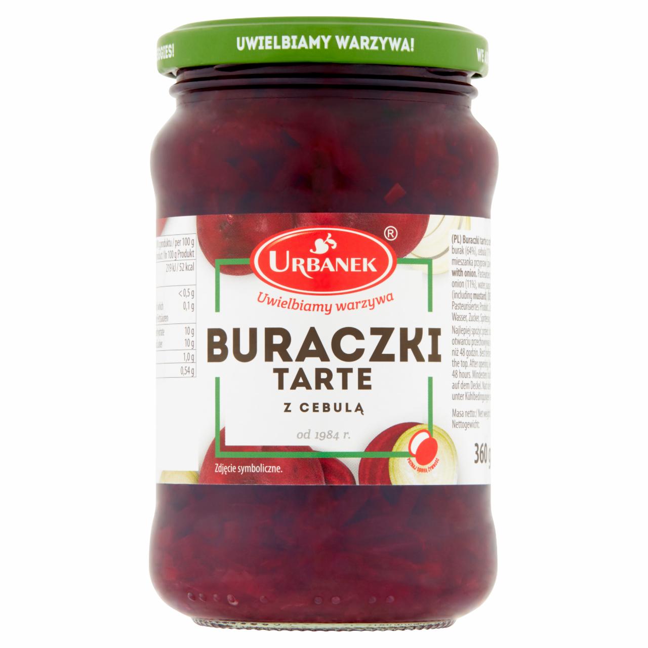 Zdjęcia - Urbanek Buraczki tarte z cebulą 360 g