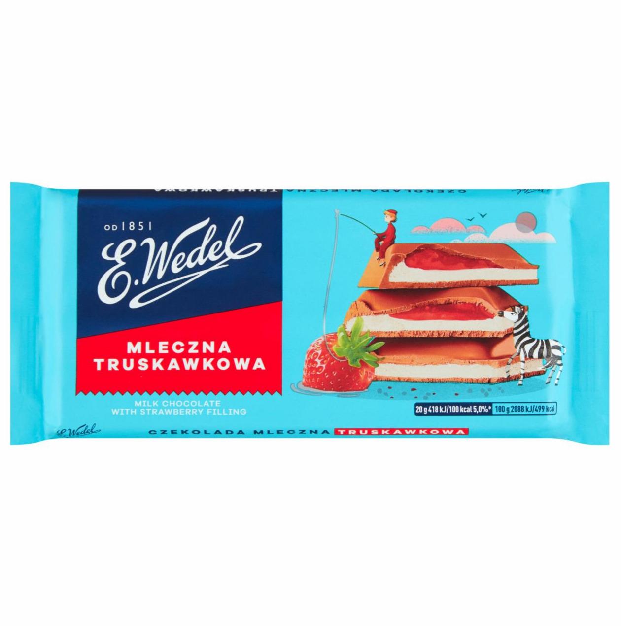 Zdjęcia - Czekolada mleczna truskawkowa 100 g E. Wedel