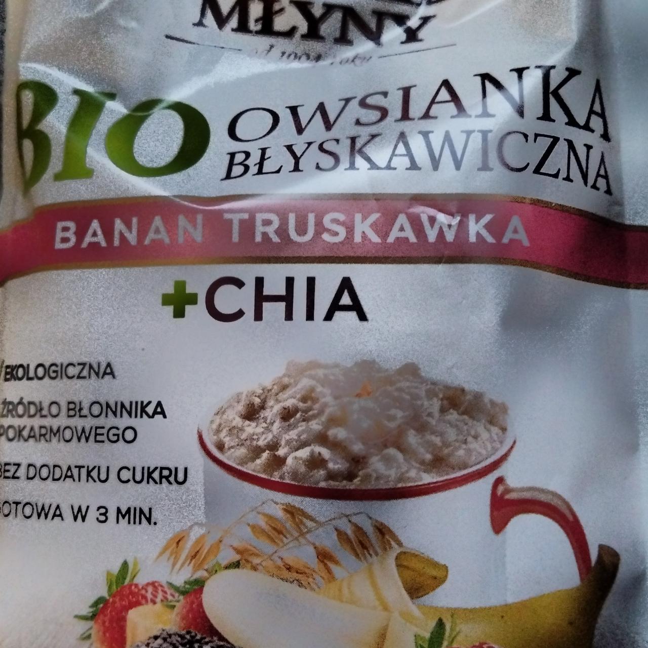 Zdjęcia - Bio Owsianka błyskawiczna banan truskawka chia Polskie Młyny