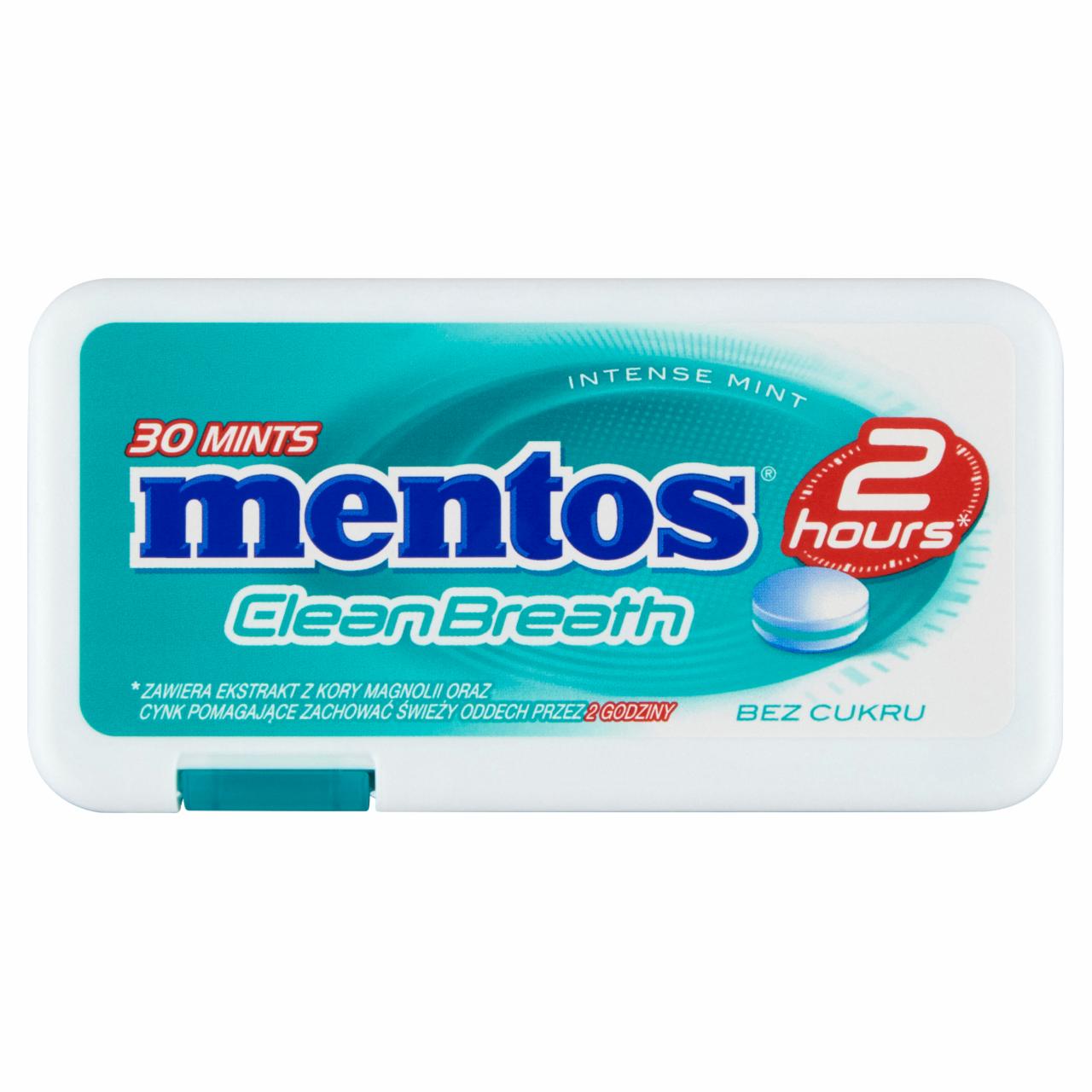 Zdjęcia - Mentos CleanBreath Intense Mint Odświeżające pastylki bez cukru 21 g (30 sztuk)