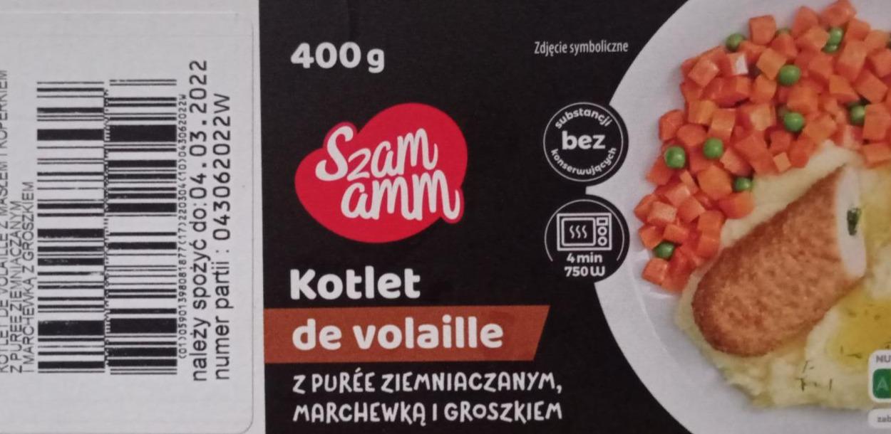 Zdjęcia - szam amm kotlet de volaille z purre ziemniaczanym, marchewką i groszkiem