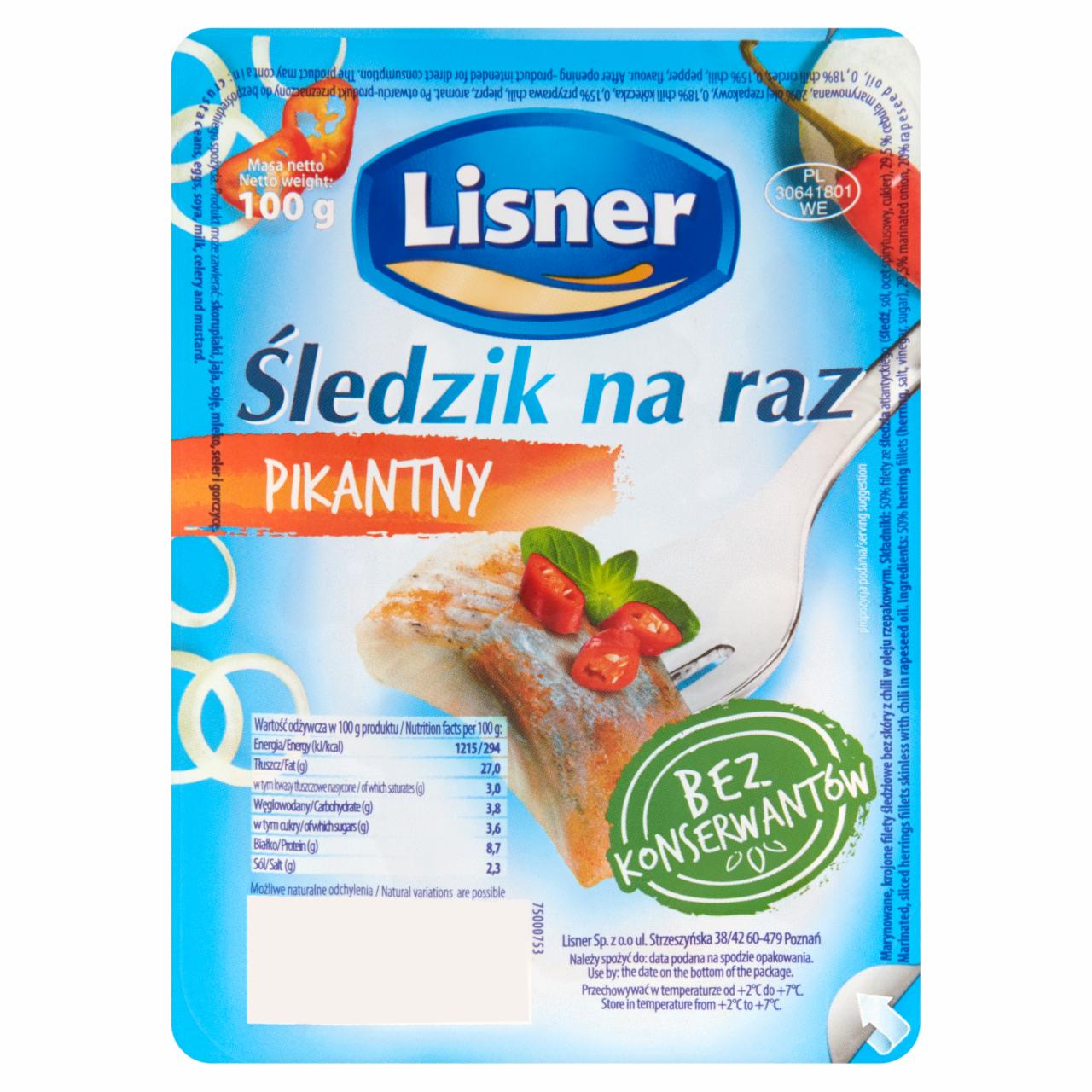 Zdjęcia - Lisner Śledzik na raz w oleju pikantny 100 g