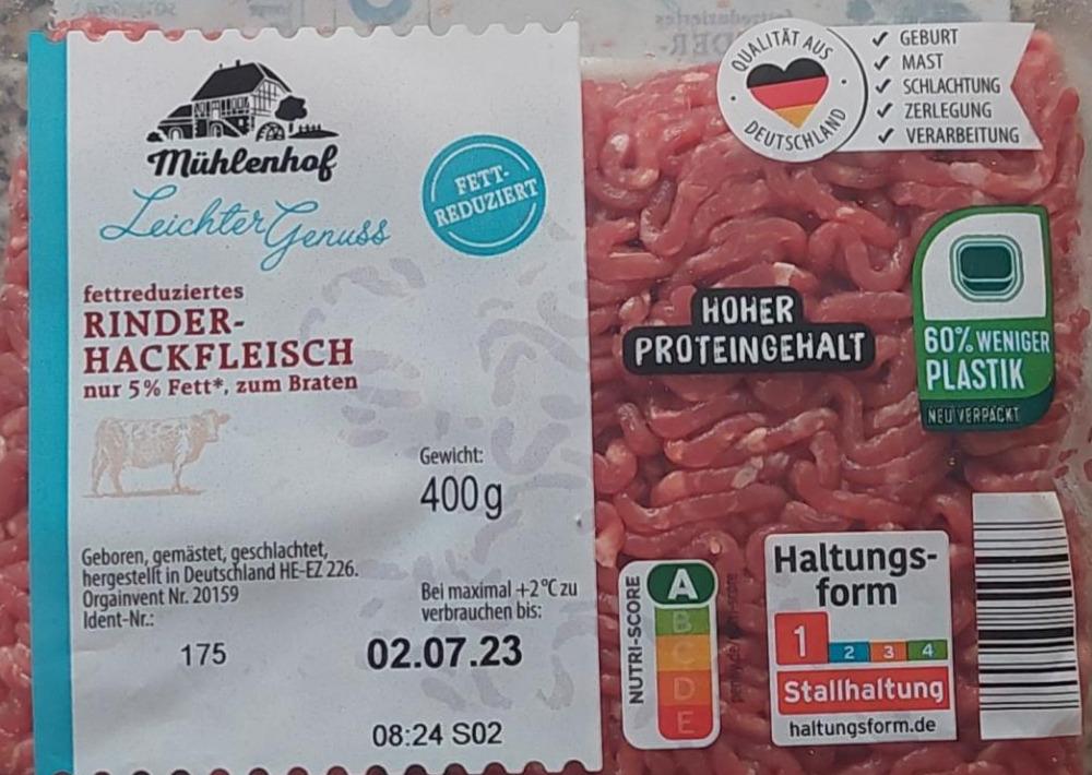 Zdjęcia - fettreduziertes Rinderhackfleisch 5% fett Muhlenhof
