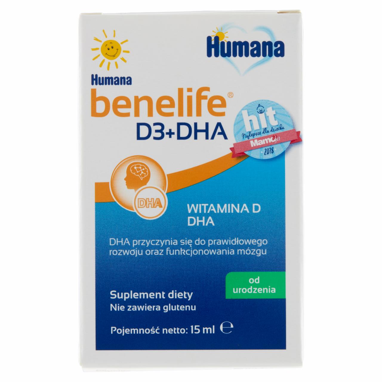 Zdjęcia - Humana benelife Suplement diety D3+DHA od urodzenia 15 ml