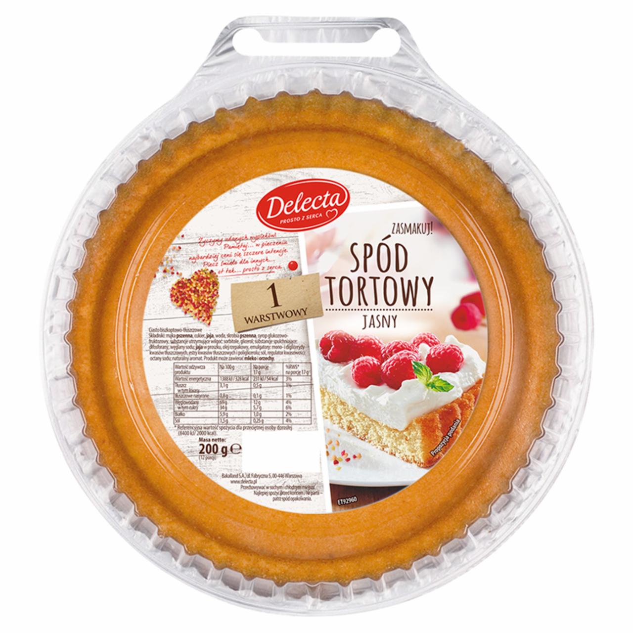 Zdjęcia - Delecta Spód tortowy jasny 1-warstwowy 200 g