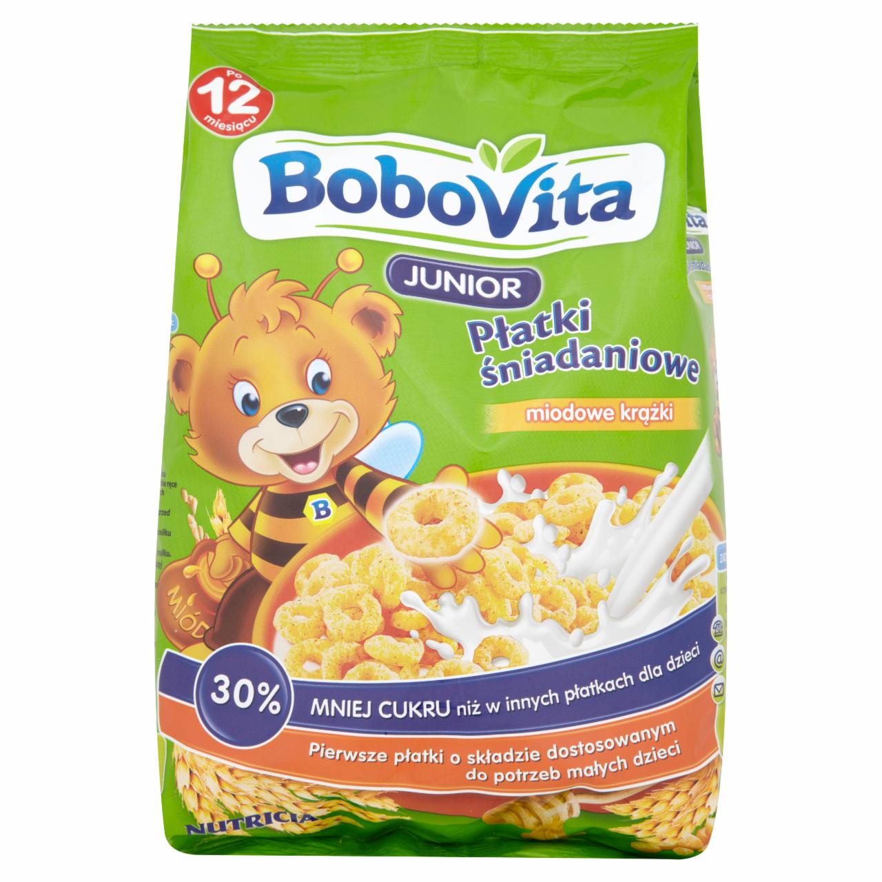Zdjęcia - BoboVita Junior Płatki śniadaniowe miodowe krążki po 12 miesiącu 200 g