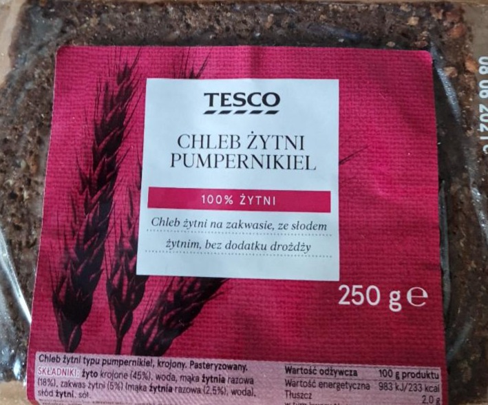 Zdjęcia - Tesco Chleb żytni typu pumpernikiel, krojony. Pasteryzowany