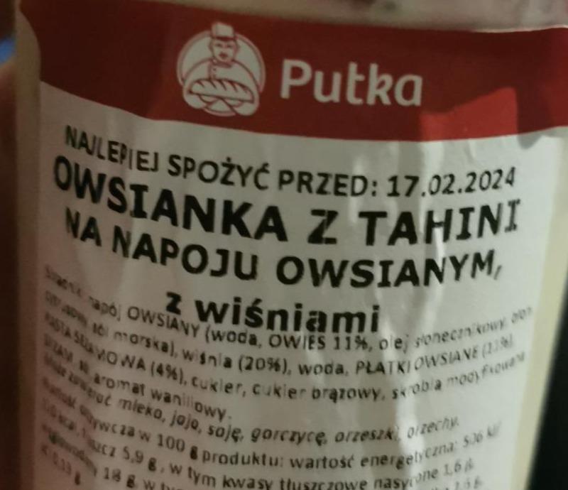 Zdjęcia - Owsianka z tahini na napoju owsianym z wiśniami Putka
