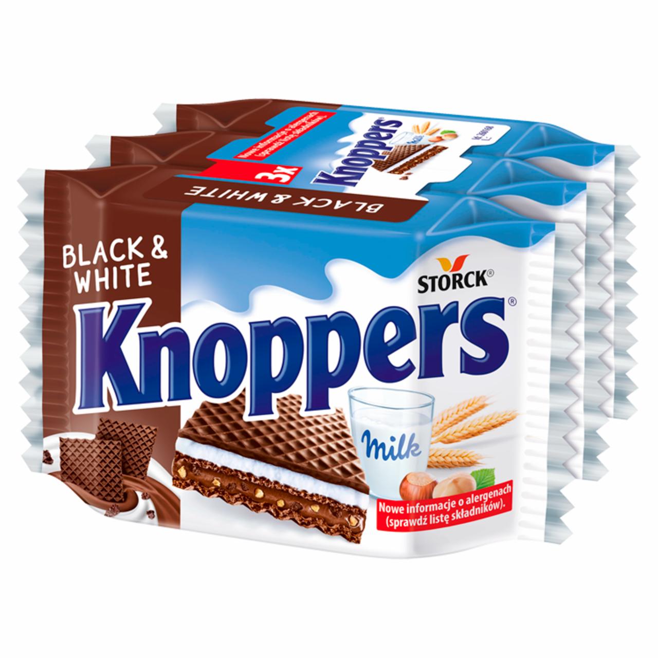 Zdjęcia - Knoppers Black & White Wafelek mleczno-orzechowy 75 g (3 x 25 g)