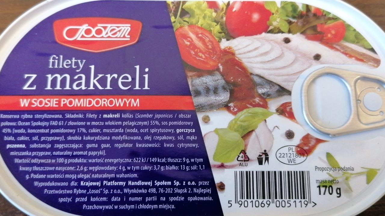 Zdjęcia - Filety z makreli w sosie pomidorowym Społem