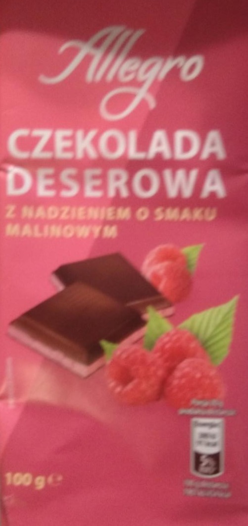 Zdjęcia - czekolada deserowa z nadzieniem o smaku malinowym Allegro