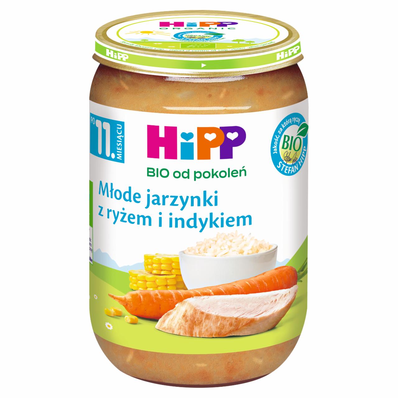 Zdjęcia - HiPP BIO Młode jarzynki z ryżem i indykiem po 11. miesiącu 220 g