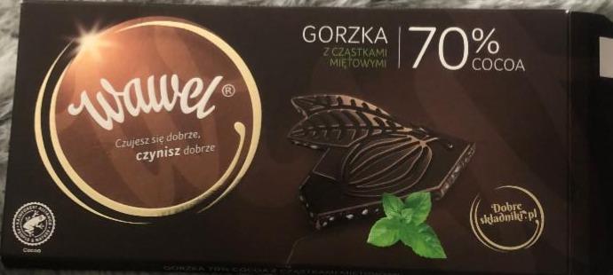 Zdjęcia - Wawel Czekolada gorzka 70 % cocoa cząstki miętowe 100 g