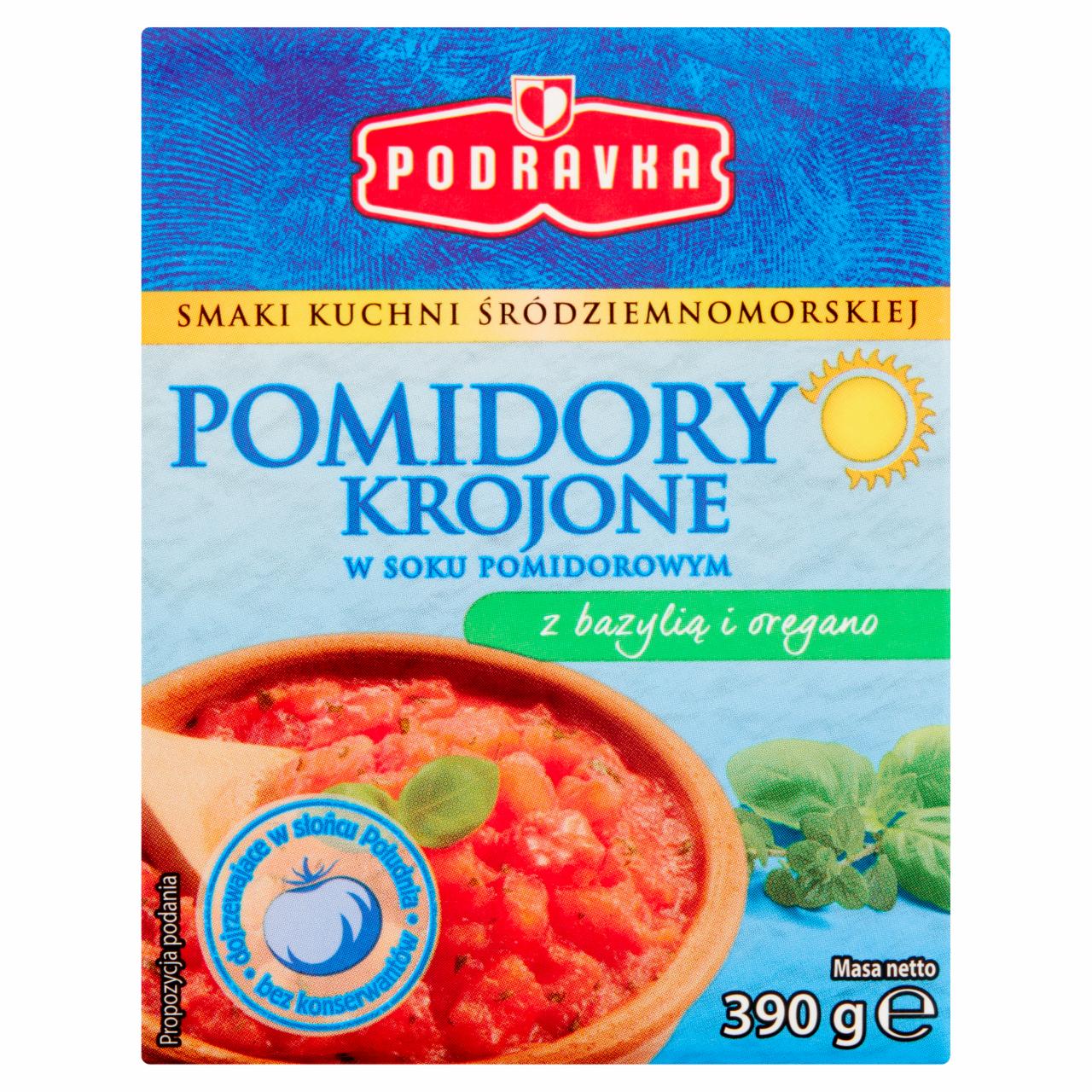 Zdjęcia - Podravka Pomidory krojone w soku pomidorowym z bazylią i oregano