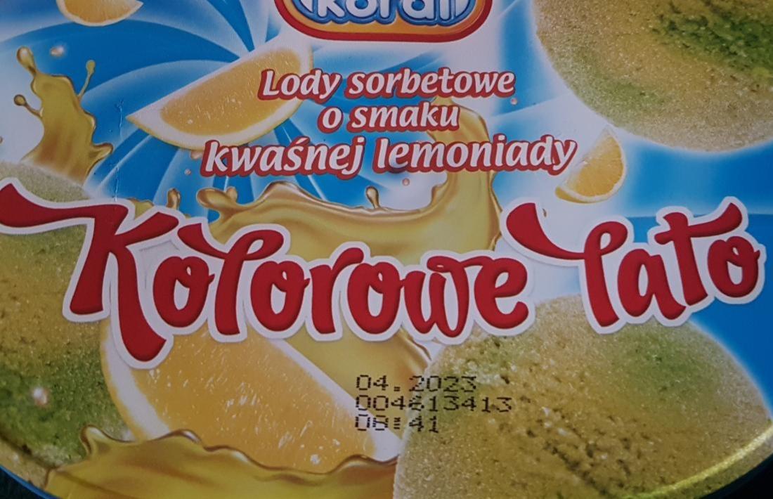 Zdjęcia - Lody sorbetowe o smaku kwaśnej lemoniady Koral