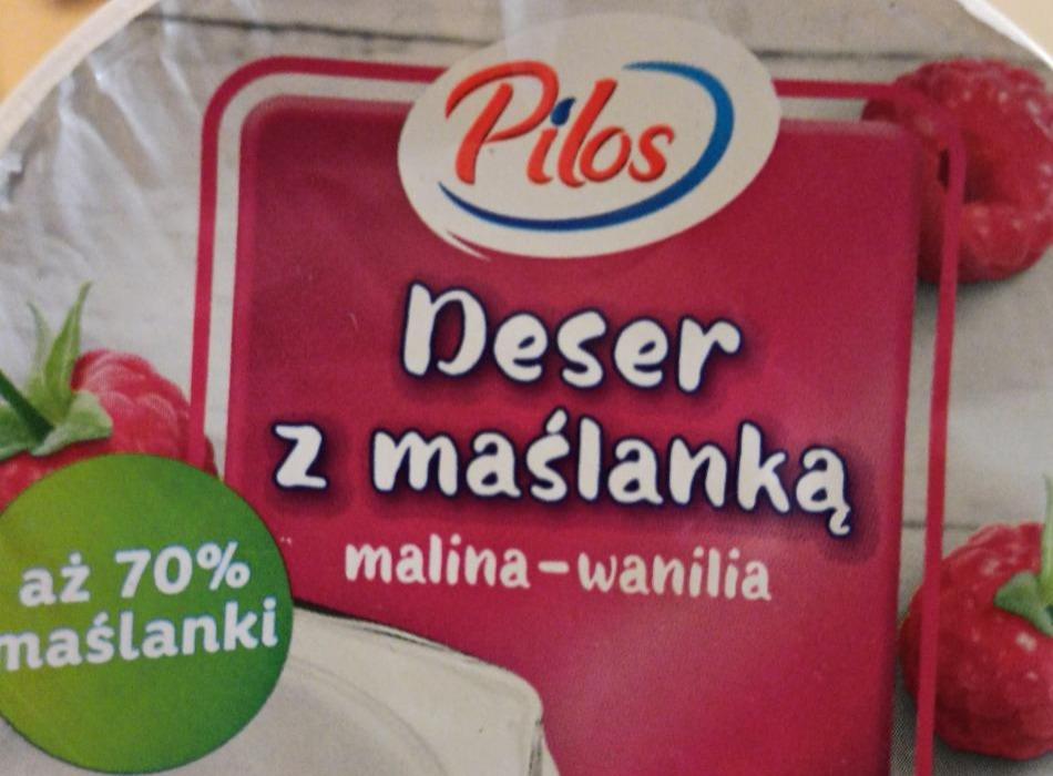 Zdjęcia - deser z maślanką malina-wanilia pilos 200g