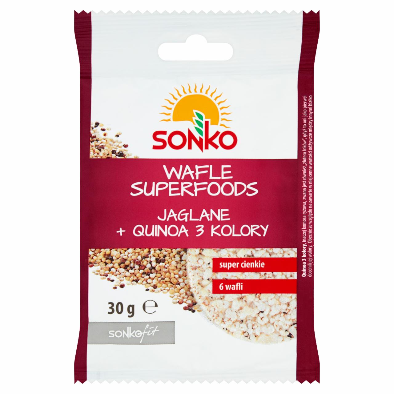 Zdjęcia - Sonko Wafle superfoods jaglane + quinoa 3 kolory 30 g