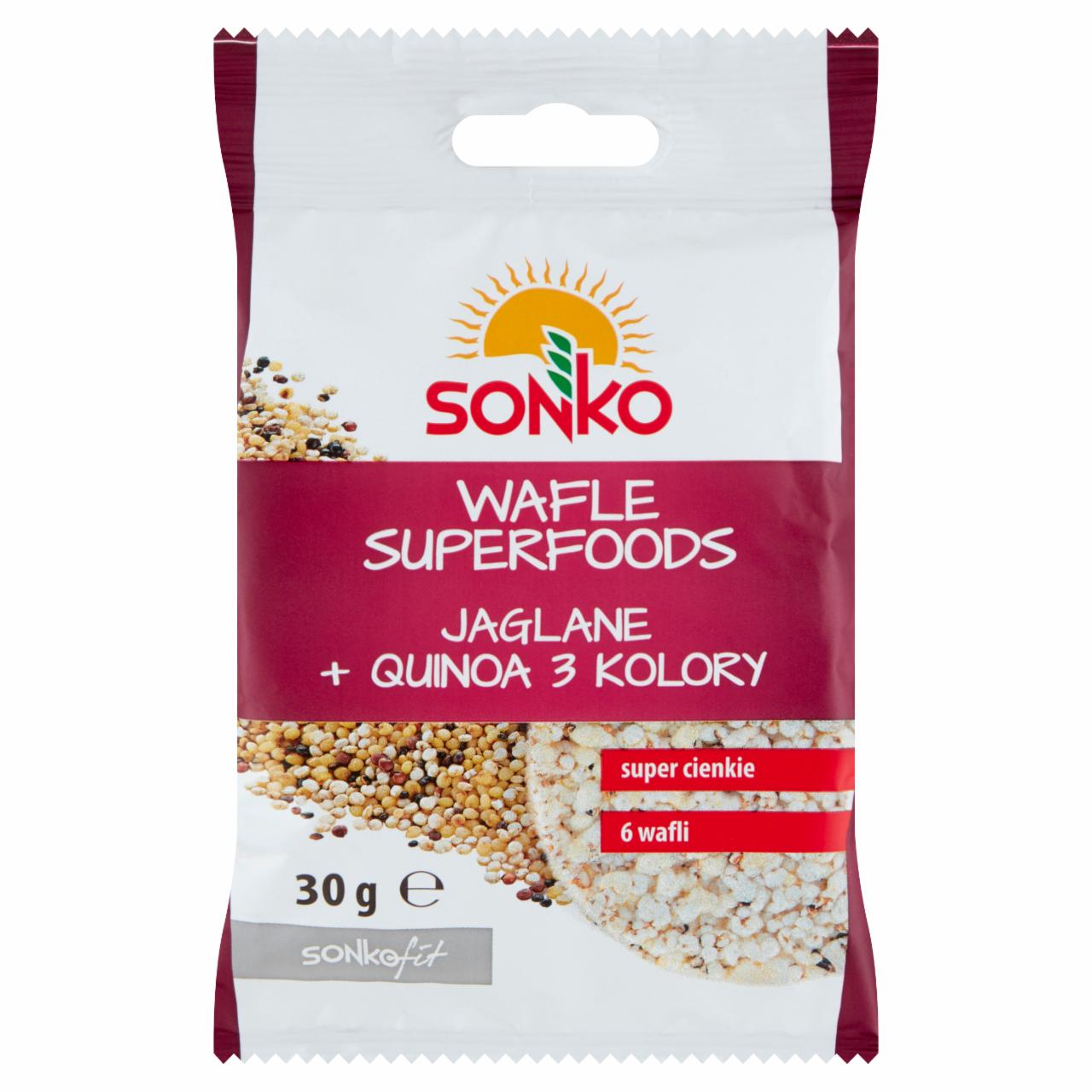 Zdjęcia - Sonko Wafle superfoods jaglane + quinoa 3 kolory 30 g