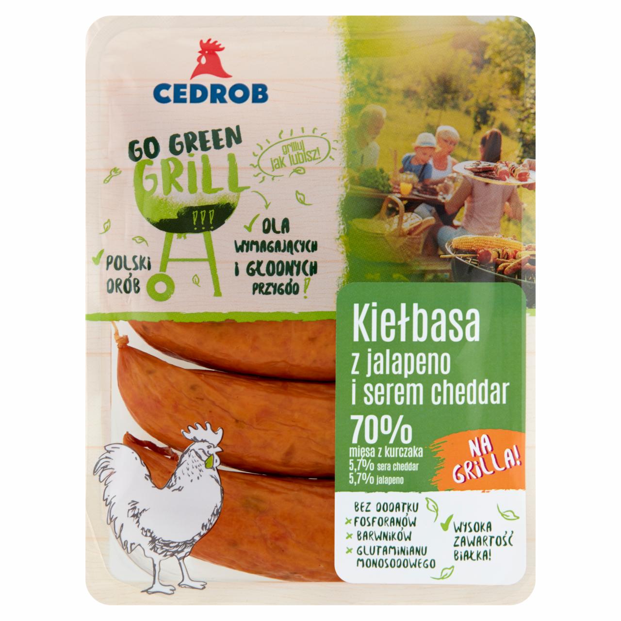 Zdjęcia - Cedrob Go Green Grill Kiełbasa z jalapeno i serem cheddar 430 g