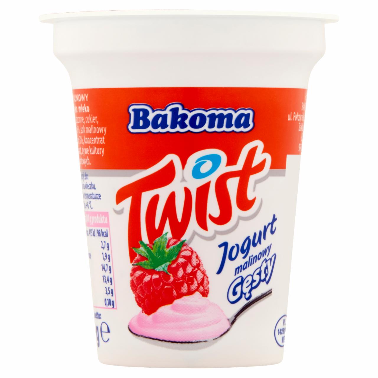 Zdjęcia - Bakoma Twist Jogurt malinowy gęsty 135 g