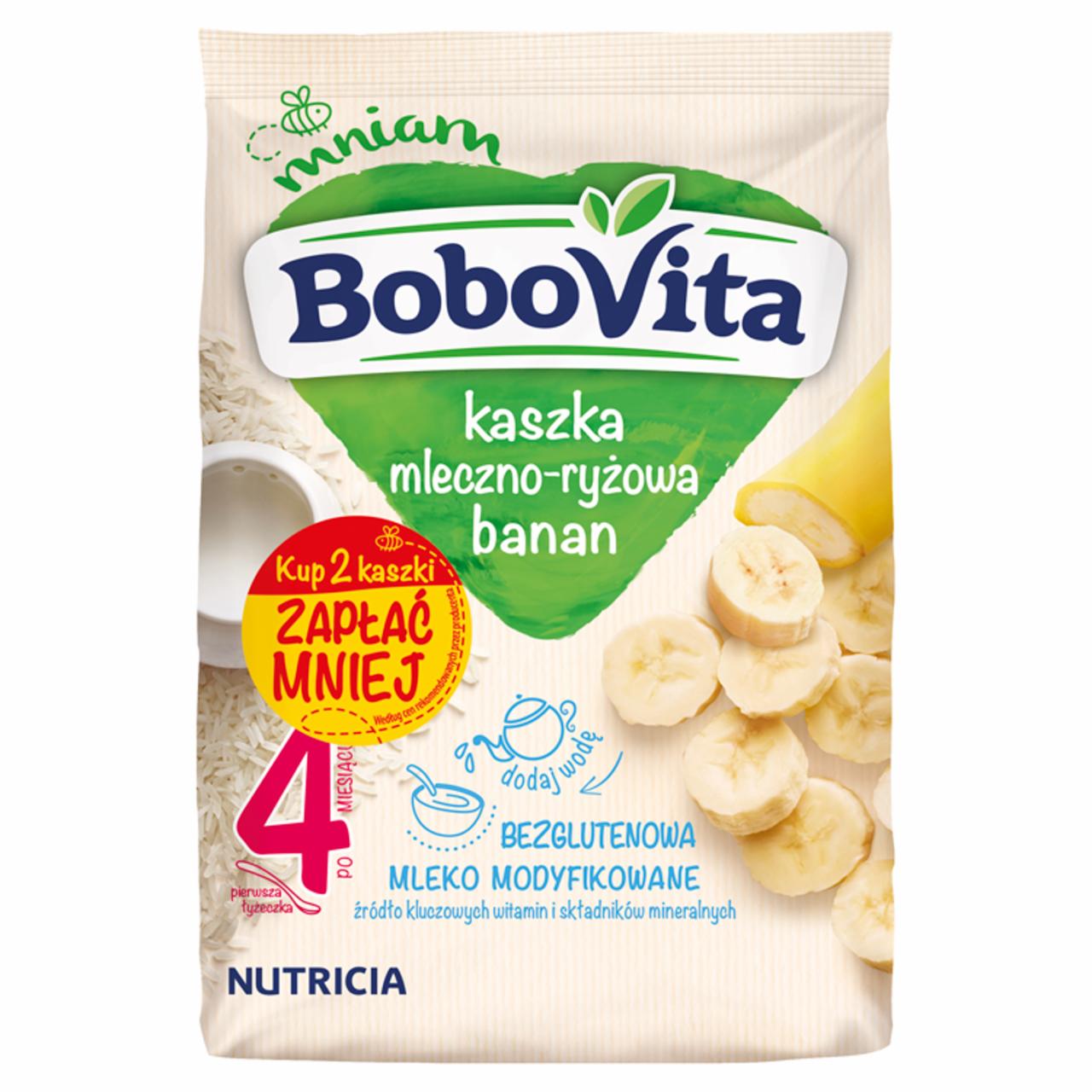 Zdjęcia - BoboVita Kaszka mleczno-ryżowa banan po 4 miesiącu 460 g (2 x 230 g)