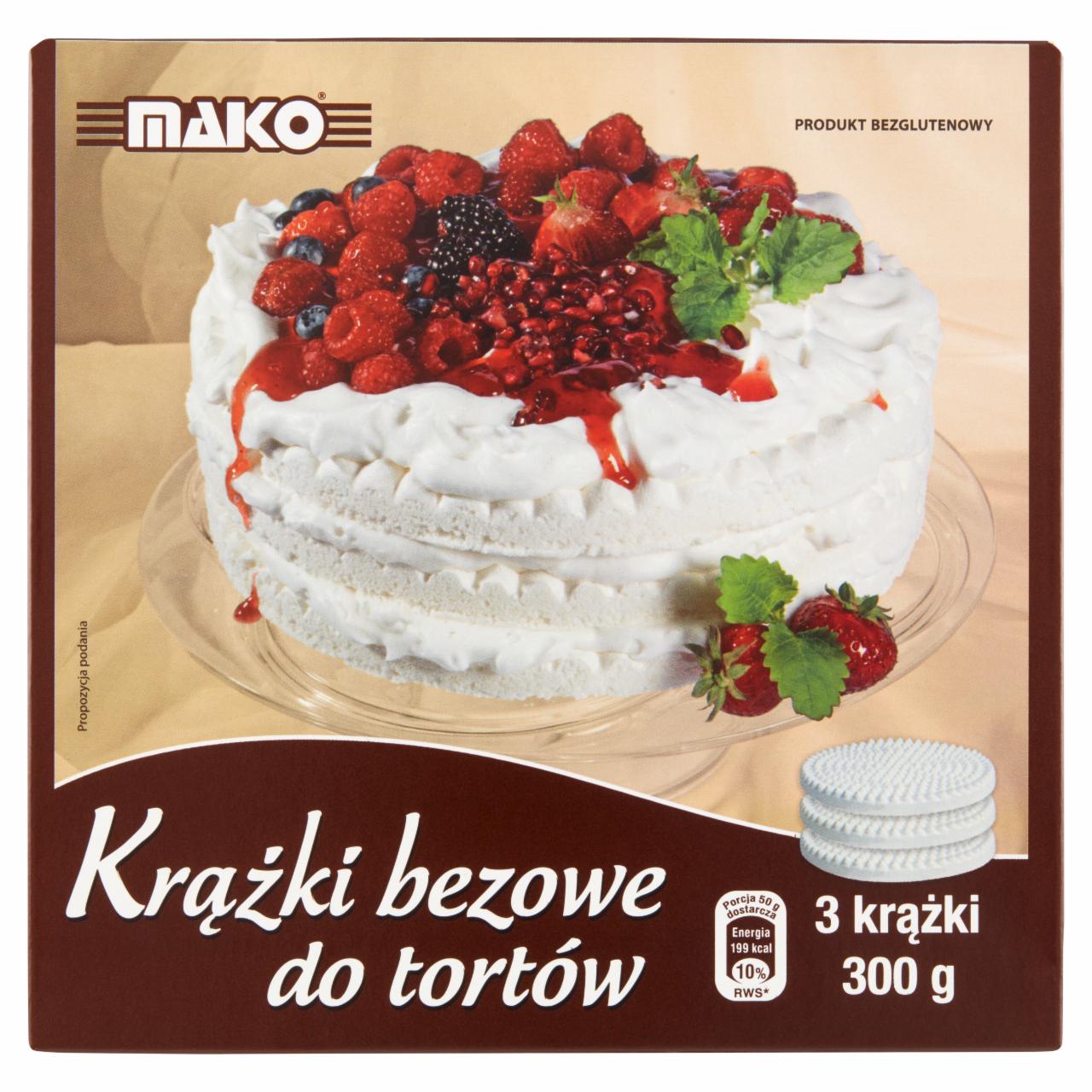 Zdjęcia - Mako Krążki bezowe do tortów 300 g (3 sztuki)
