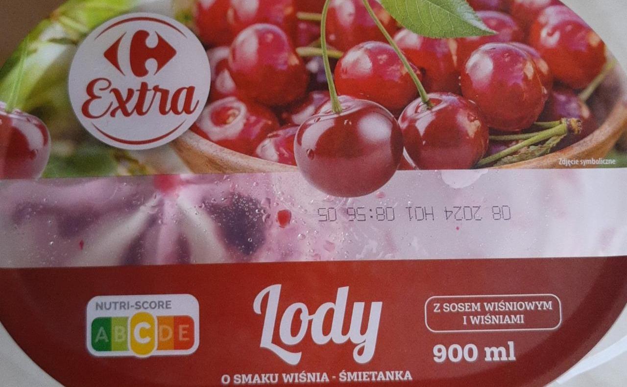 Zdjęcia - Lody o smaku wiśnia śmietanka Carrefour