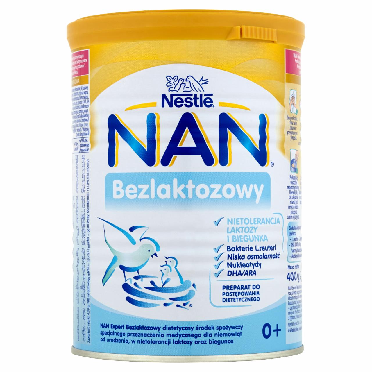 Zdjęcia - Nestlé NAN Bezlaktozowy Preparat do postępowania dietetycznego dla niemowląt od urodzenia 400 g