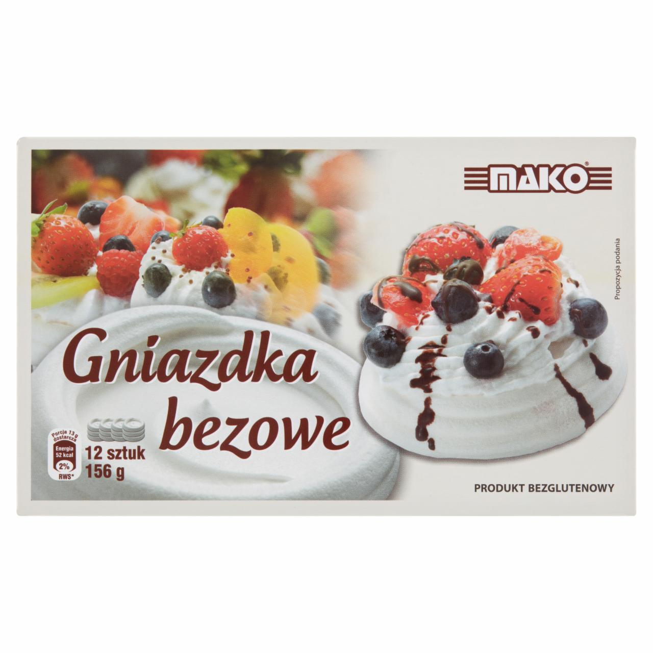 Zdjęcia - Mako Gniazdka bezowe 156 g (12 sztuk)