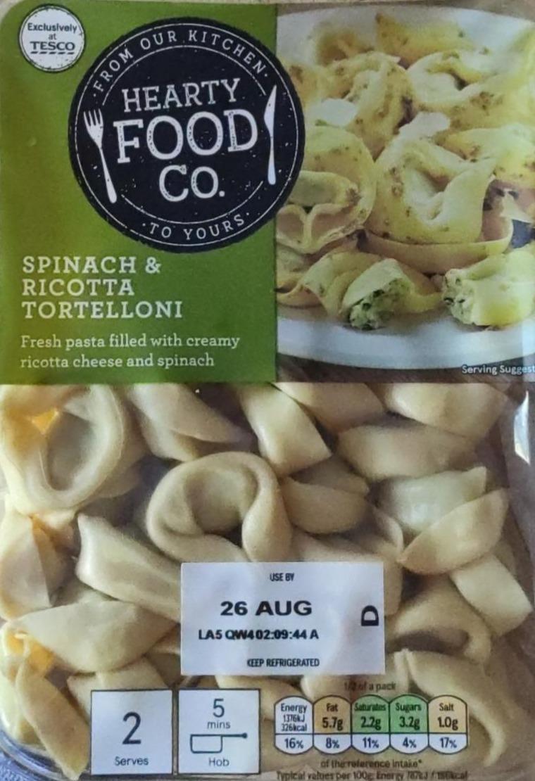 Zdjęcia - Tortellini spinch&ricotta HEARTY FOOD CO