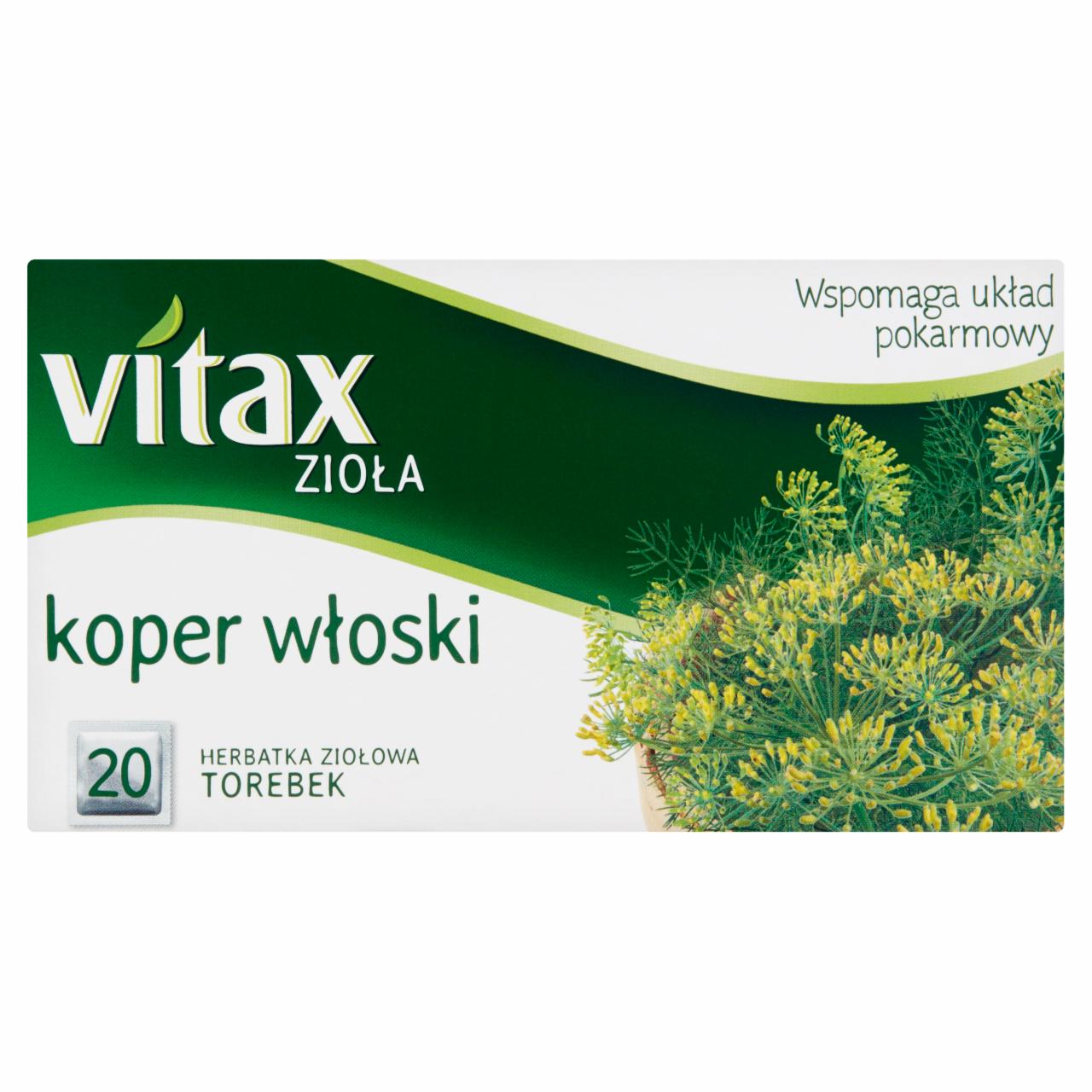 Zdjęcia - Vitax Zioła Herbatka ziołowa koper włoski 30 g (20 x 1,5 g)
