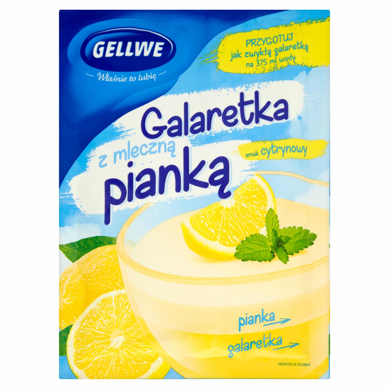 Zdjęcia - Gellwe Galaretka z mleczną pianką smak cytrynowy 72 g