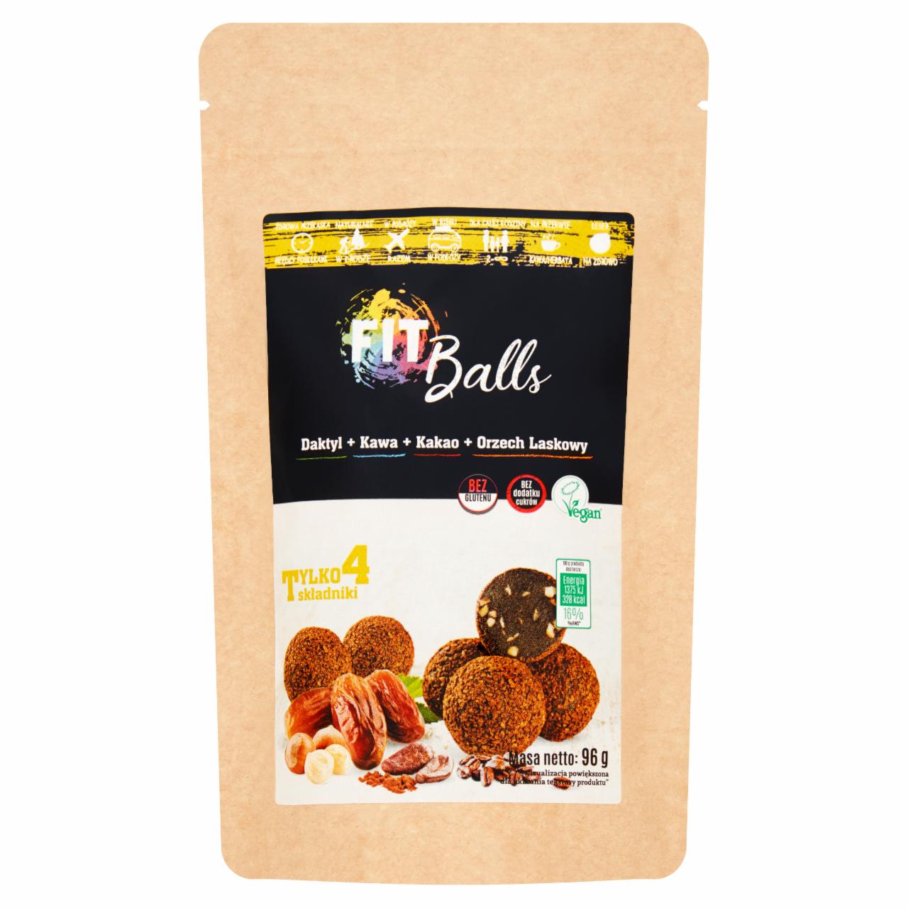 Zdjęcia - Fit Balls Pasta z suszonych daktyli kawa + kakao + orzech laskowy 96 g