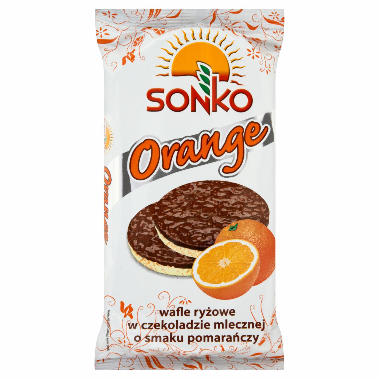 Zdjęcia - Sonko Orange Wafle ryżowe w czekoladzie mlecznej o smaku pomarańczy 65 g