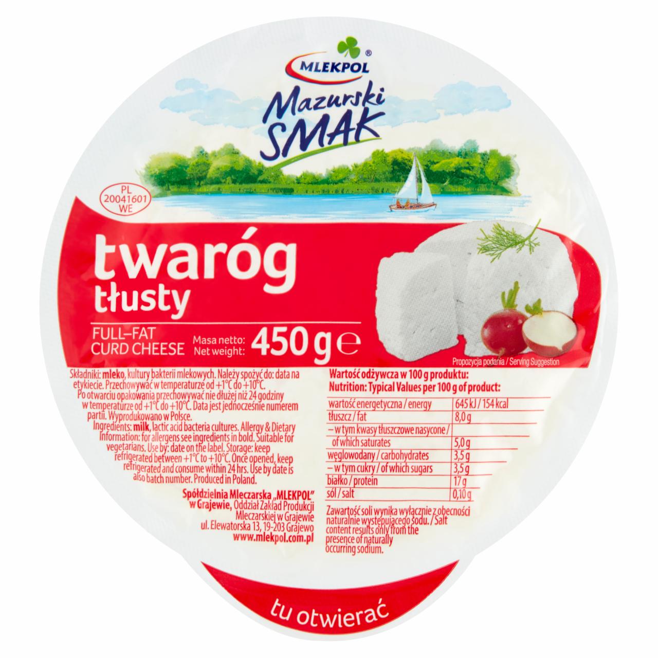 Zdjęcia - Mlekpol Mazurski Smak Twaróg tłusty 450 g