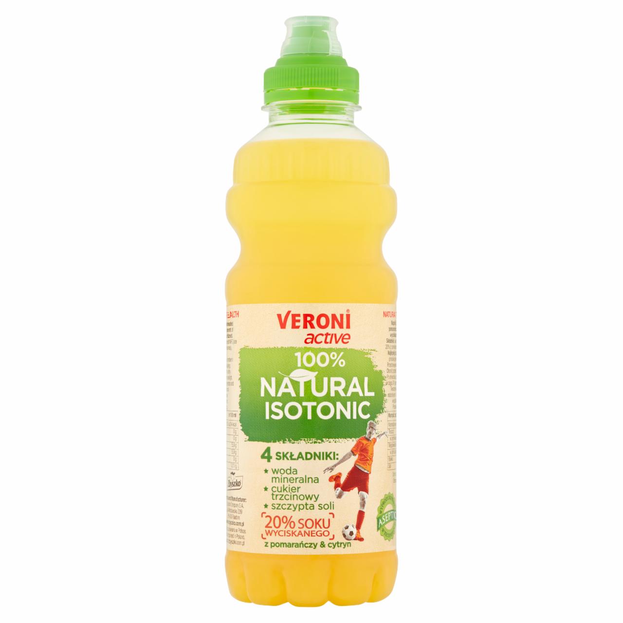 Zdjęcia - Veroni Active 100% Natural Isotonic Napój izotoniczny niegazowany pomarańczowo-cytrynowy 700 ml
