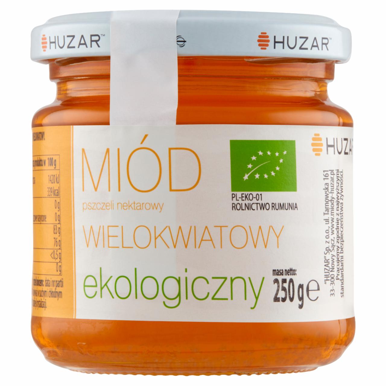 Zdjęcia - Huzar Miód pszczeli nektarowy wielokwiatowy ekologiczny 250 g