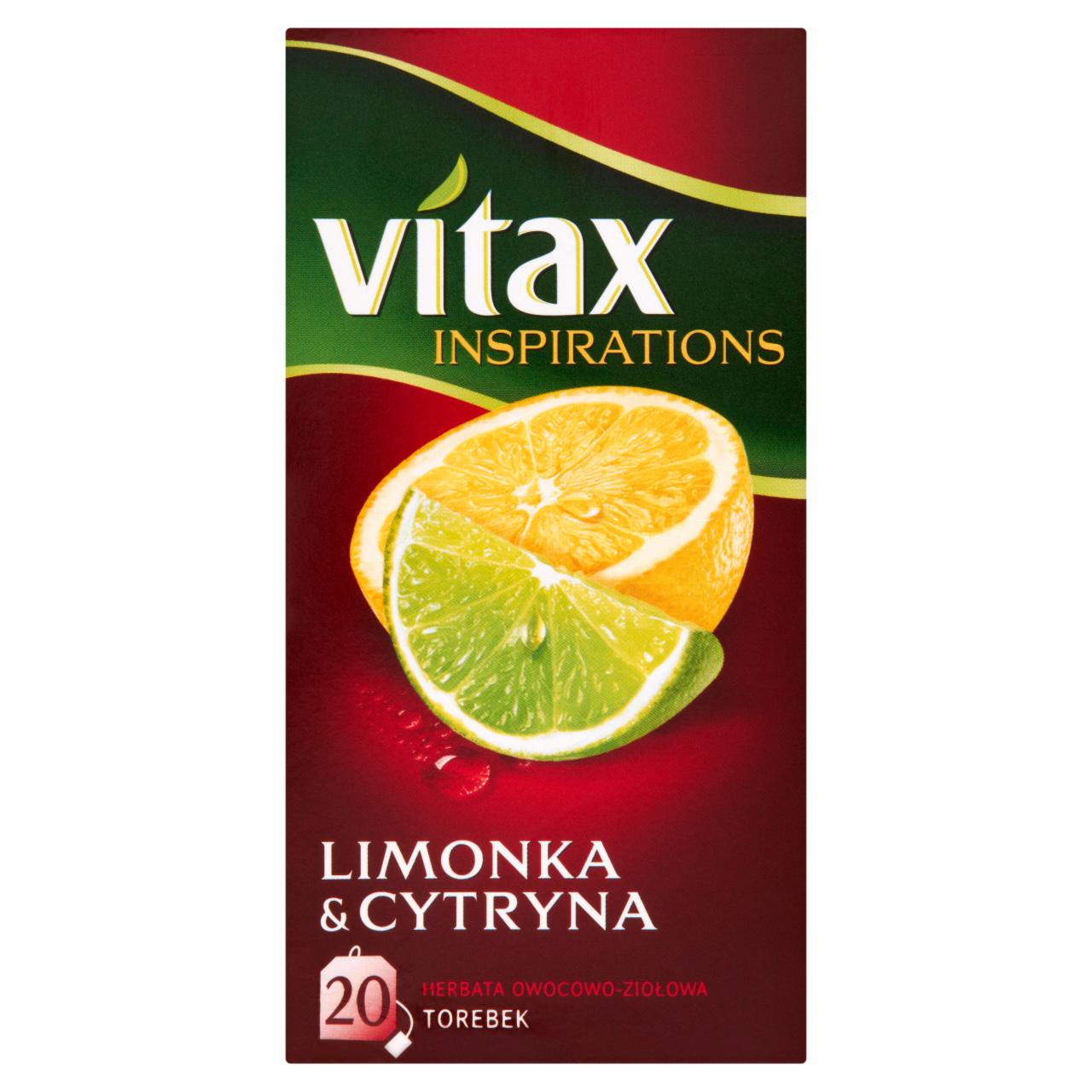 Zdjęcia - Vitax Inspirations Limonka and Cytryna Herbata owocowo-ziołowa 40 g (20 torebek)