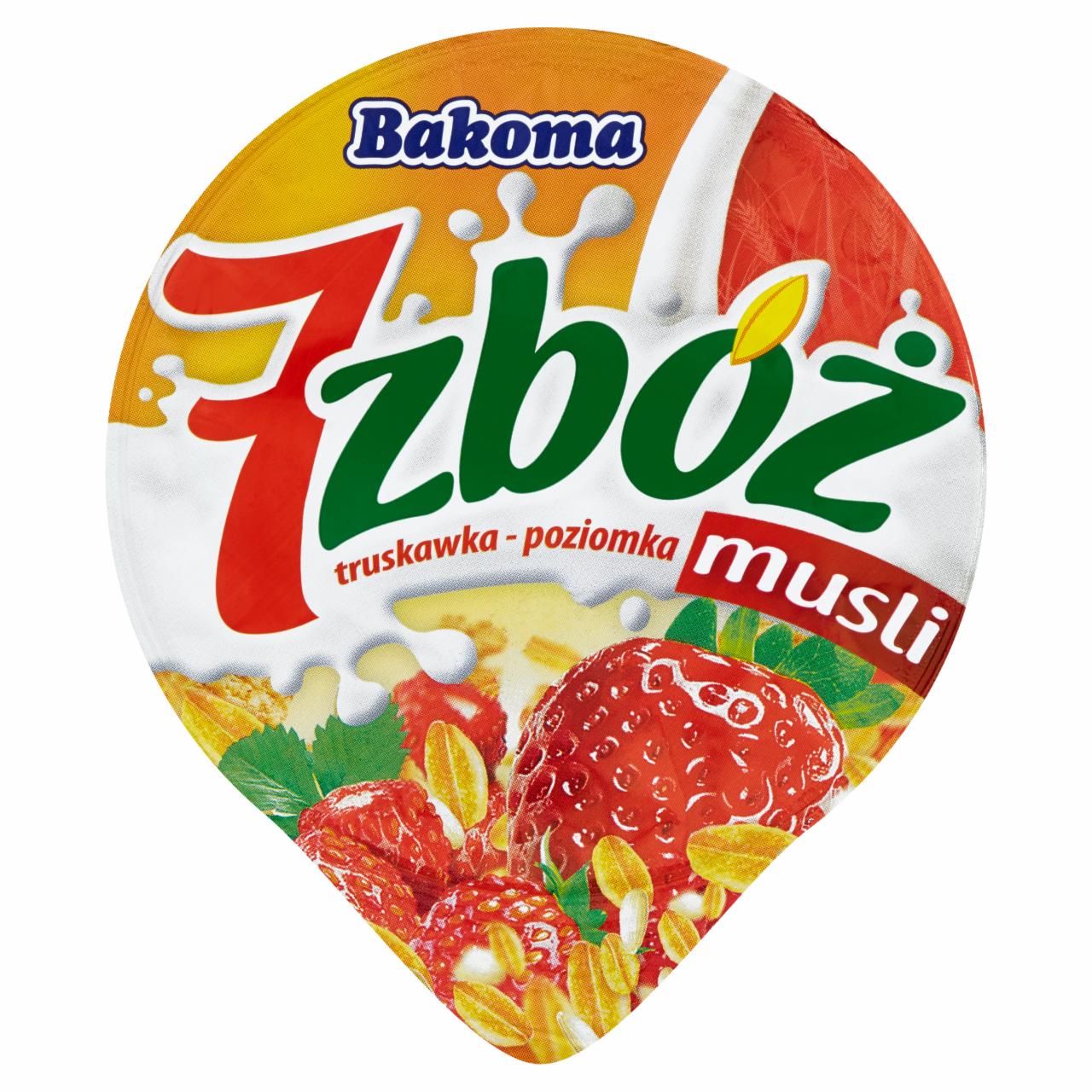 Zdjęcia - Bakoma 7 zbóż musli truskawka-poziomka Jogurt 200 g