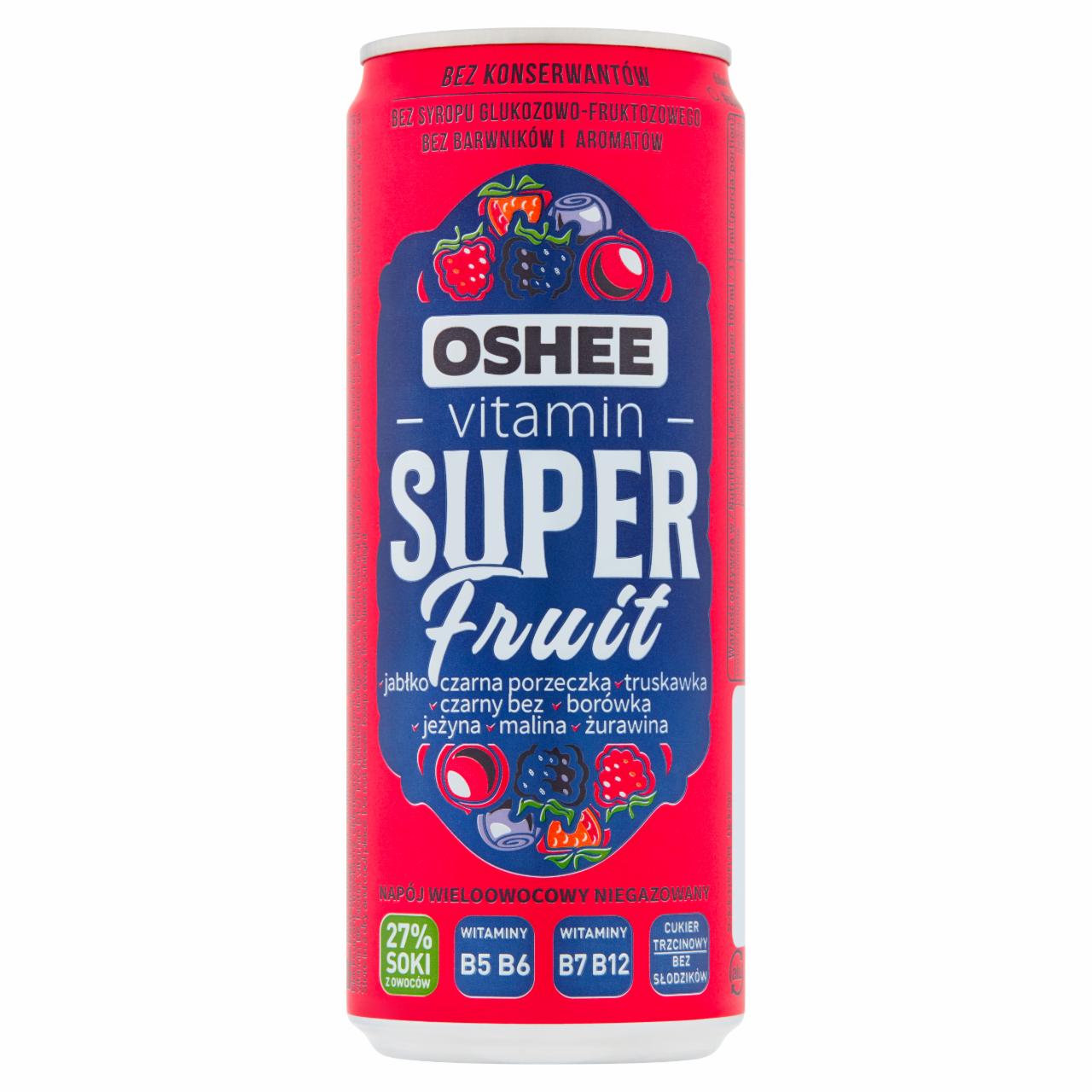 Zdjęcia - Oshee Vitamin Super Fruit Napój wieloowocowy niegazowany 330 ml