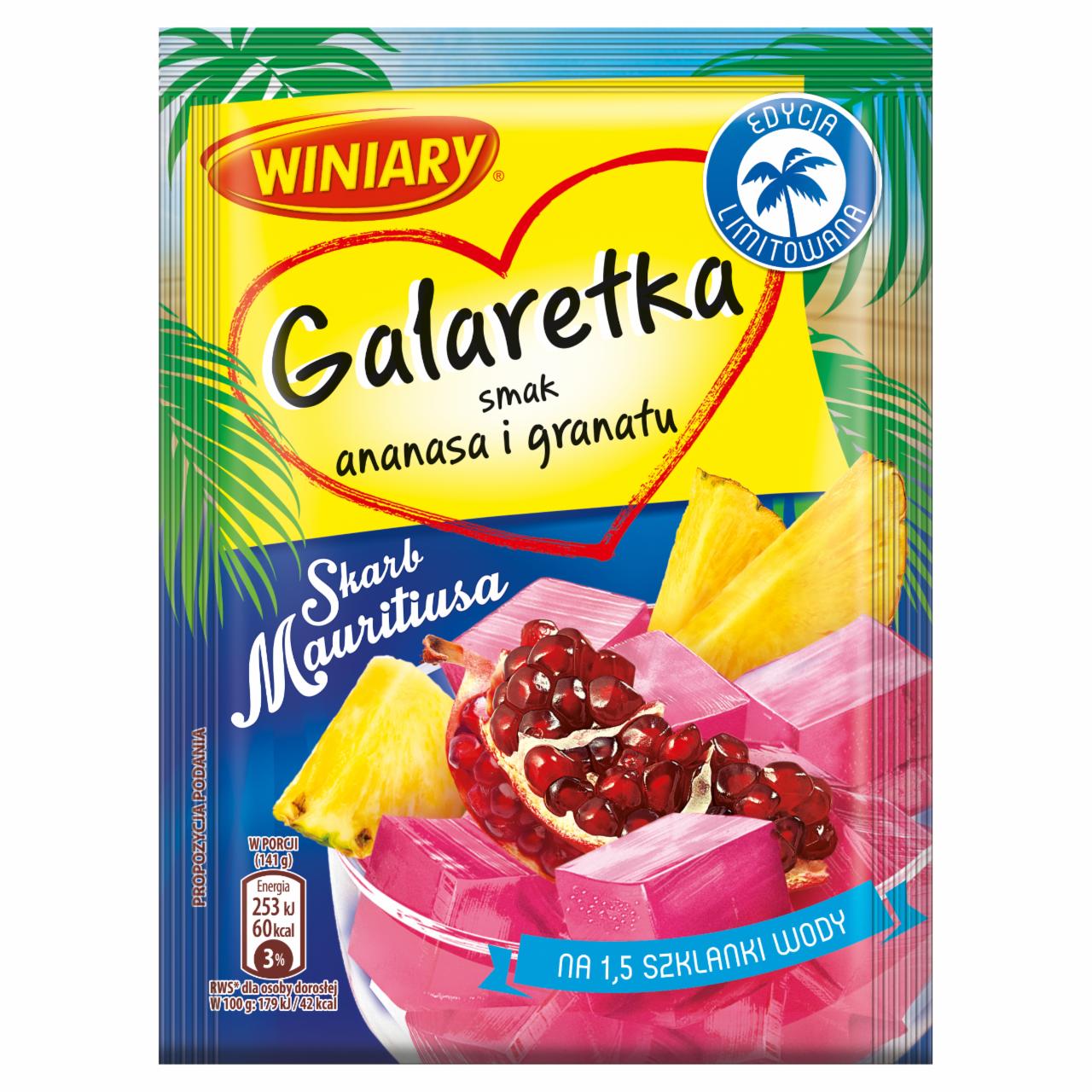 Zdjęcia - Winiary Skarb Mauritiusa Galaretka smak ananasa i granatu 47 g